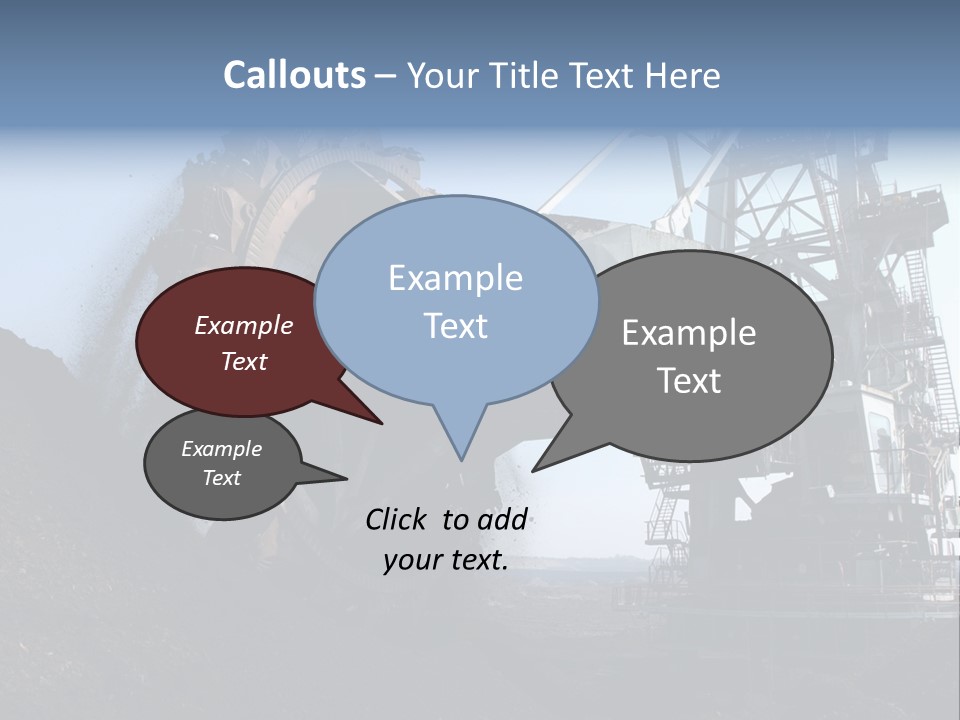 Horizontal Mining Machinery Rock PowerPoint Template