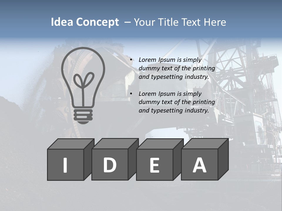 Horizontal Mining Machinery Rock PowerPoint Template
