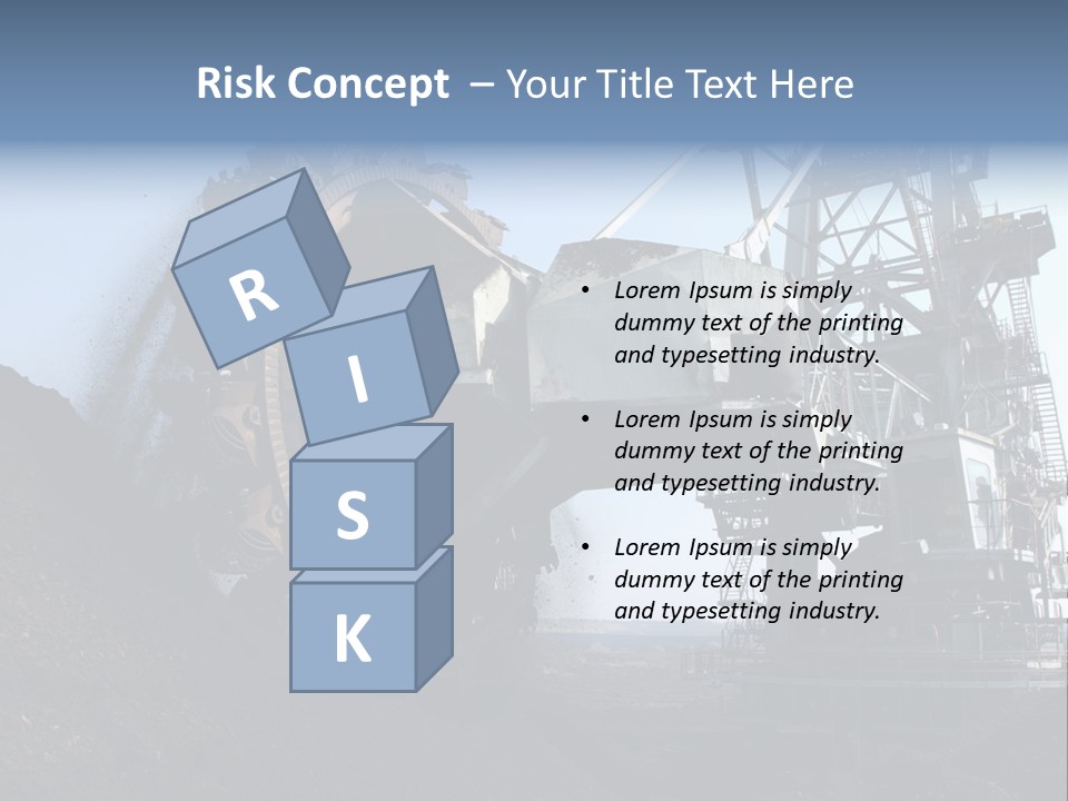 Horizontal Mining Machinery Rock PowerPoint Template