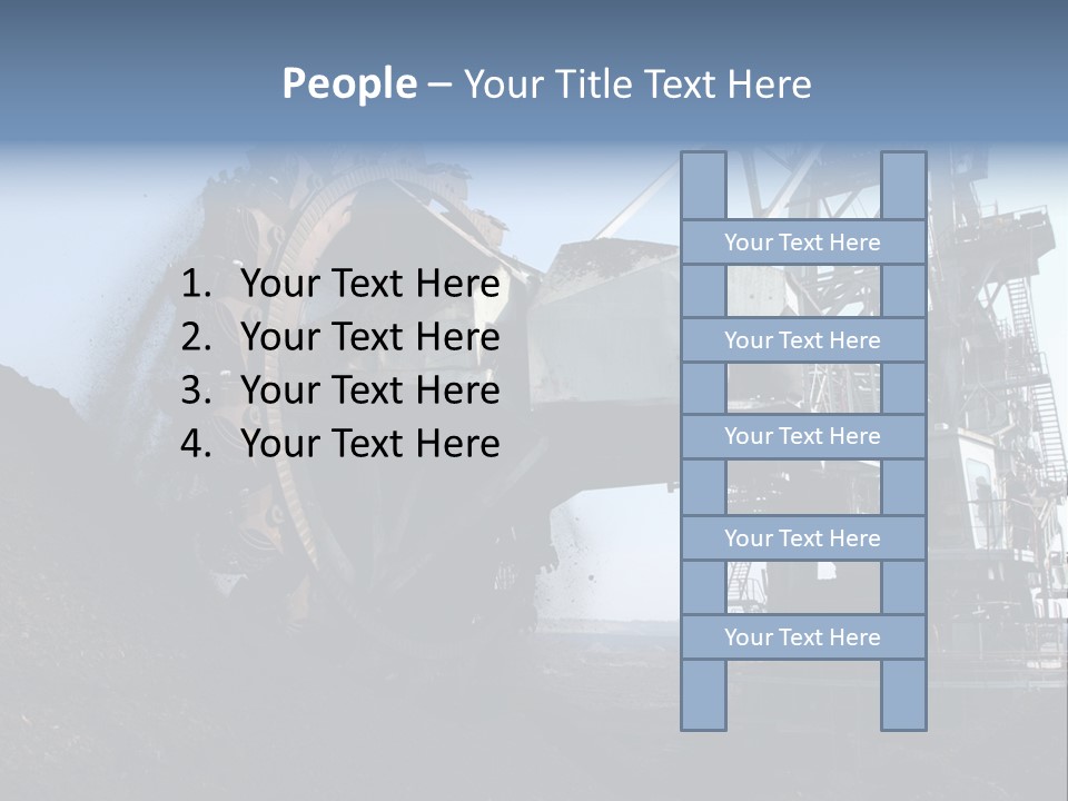 Horizontal Mining Machinery Rock PowerPoint Template