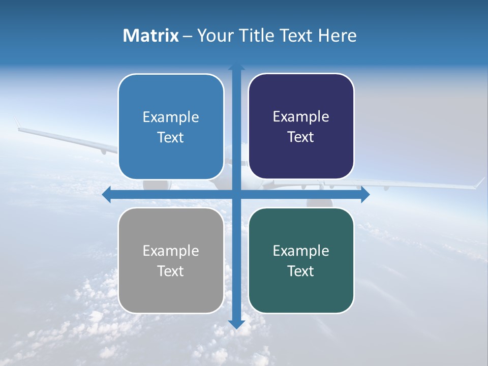 An Airplane Flying Over The Clouds In The Sky PowerPoint Template