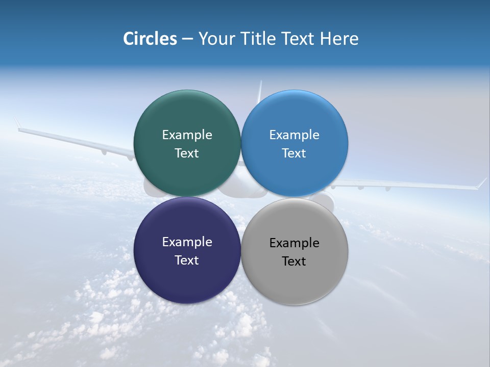 An Airplane Flying Over The Clouds In The Sky PowerPoint Template