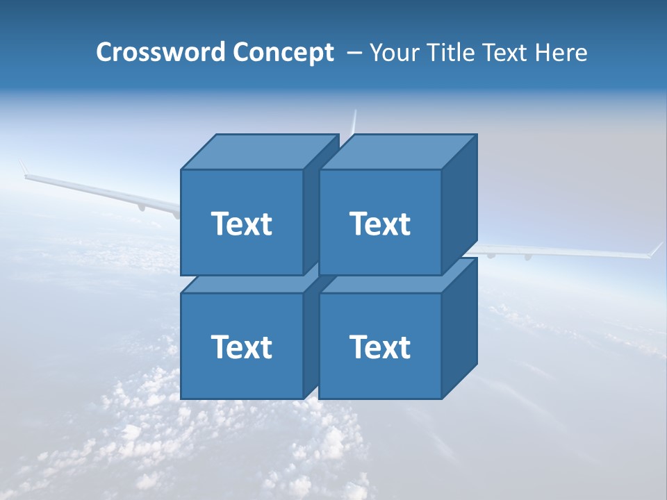 An Airplane Flying Over The Clouds In The Sky PowerPoint Template