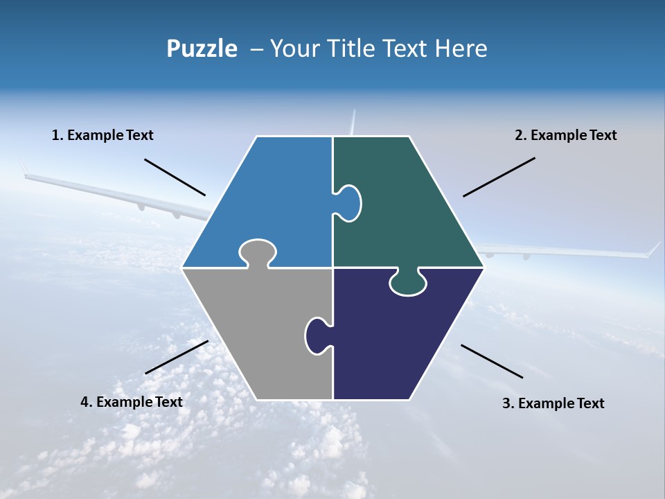 An Airplane Flying Over The Clouds In The Sky PowerPoint Template