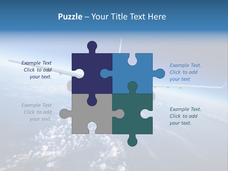 An Airplane Flying Over The Clouds In The Sky PowerPoint Template