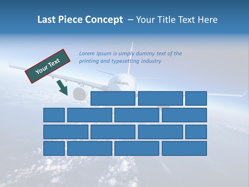 An Airplane Flying Over The Clouds In The Sky PowerPoint Template