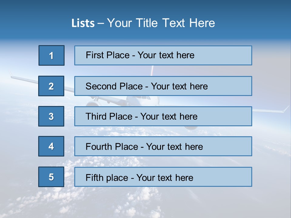 An Airplane Flying Over The Clouds In The Sky PowerPoint Template