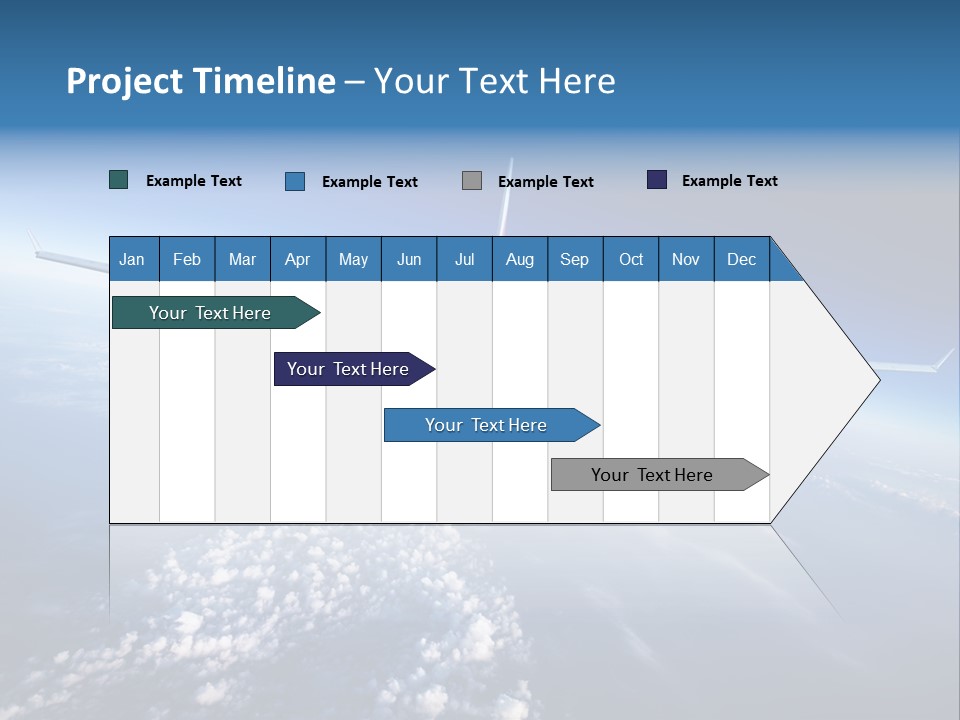 An Airplane Flying Over The Clouds In The Sky PowerPoint Template
