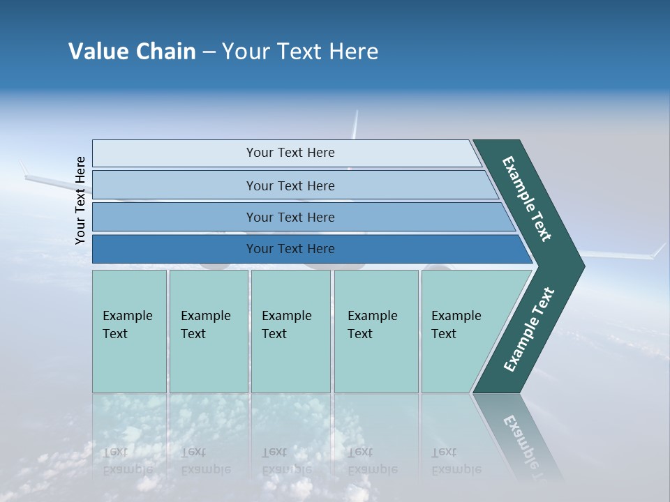 An Airplane Flying Over The Clouds In The Sky PowerPoint Template