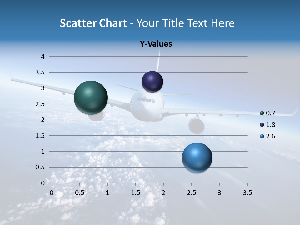 An Airplane Flying Over The Clouds In The Sky PowerPoint Template