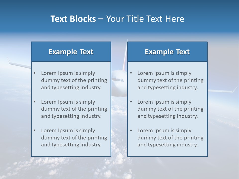 An Airplane Flying Over The Clouds In The Sky PowerPoint Template