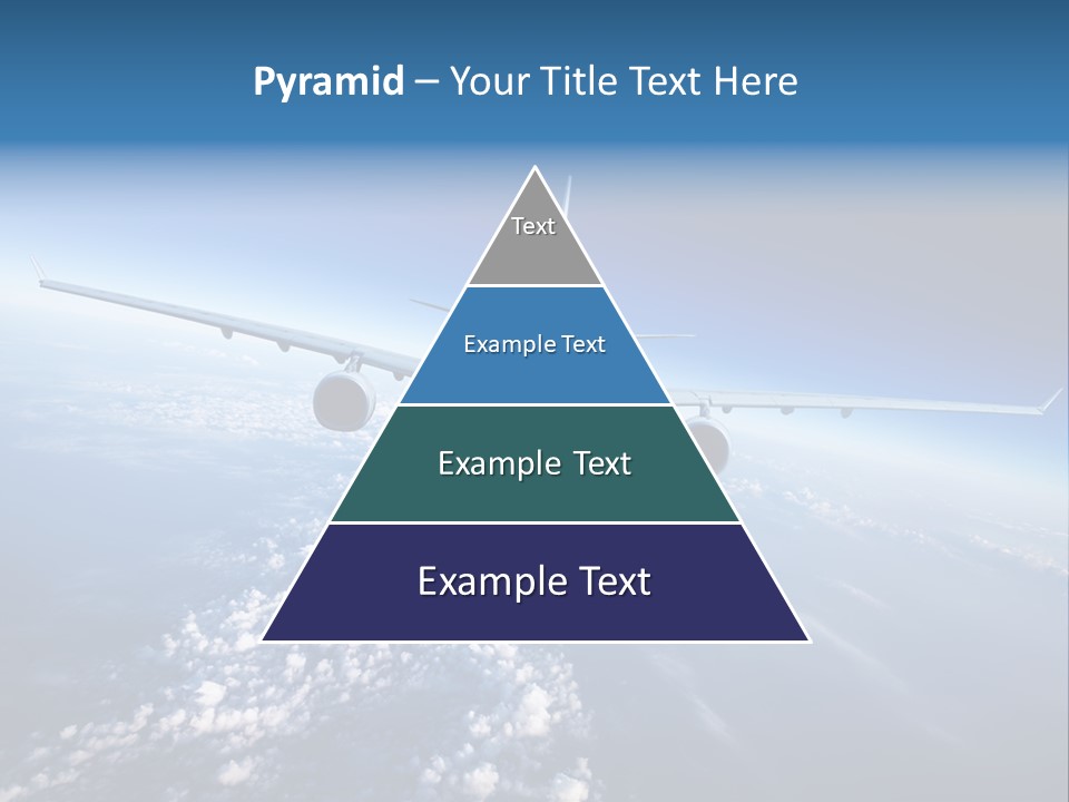 An Airplane Flying Over The Clouds In The Sky PowerPoint Template