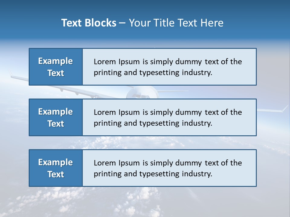 An Airplane Flying Over The Clouds In The Sky PowerPoint Template