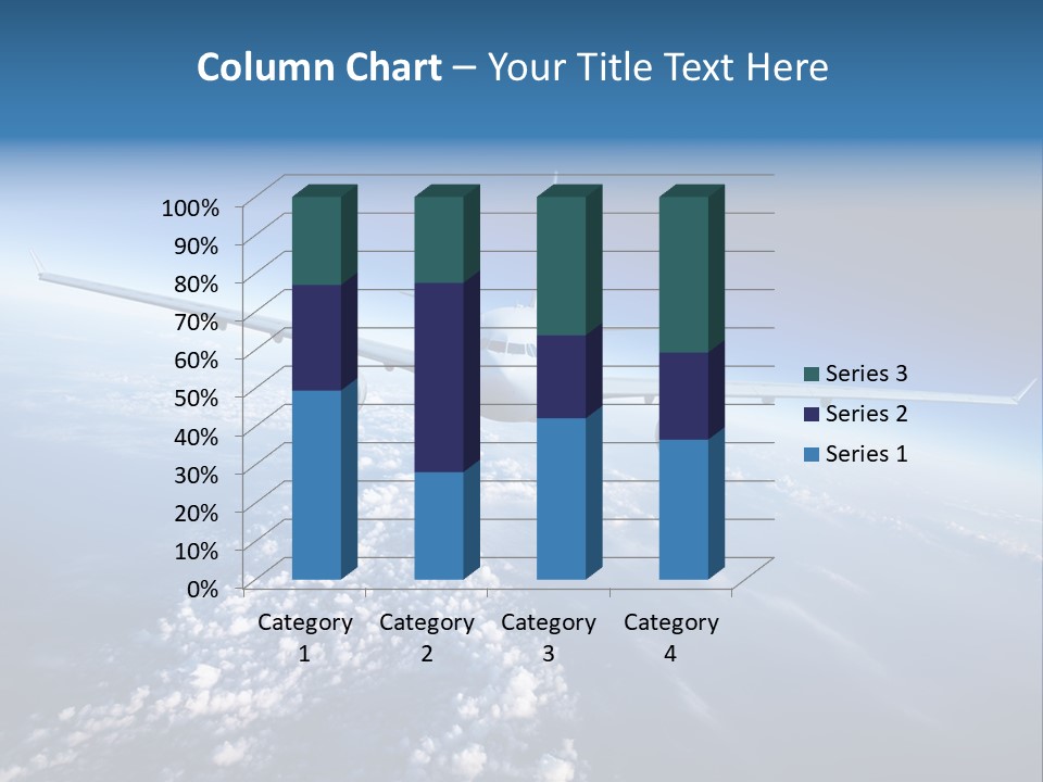 An Airplane Flying Over The Clouds In The Sky PowerPoint Template