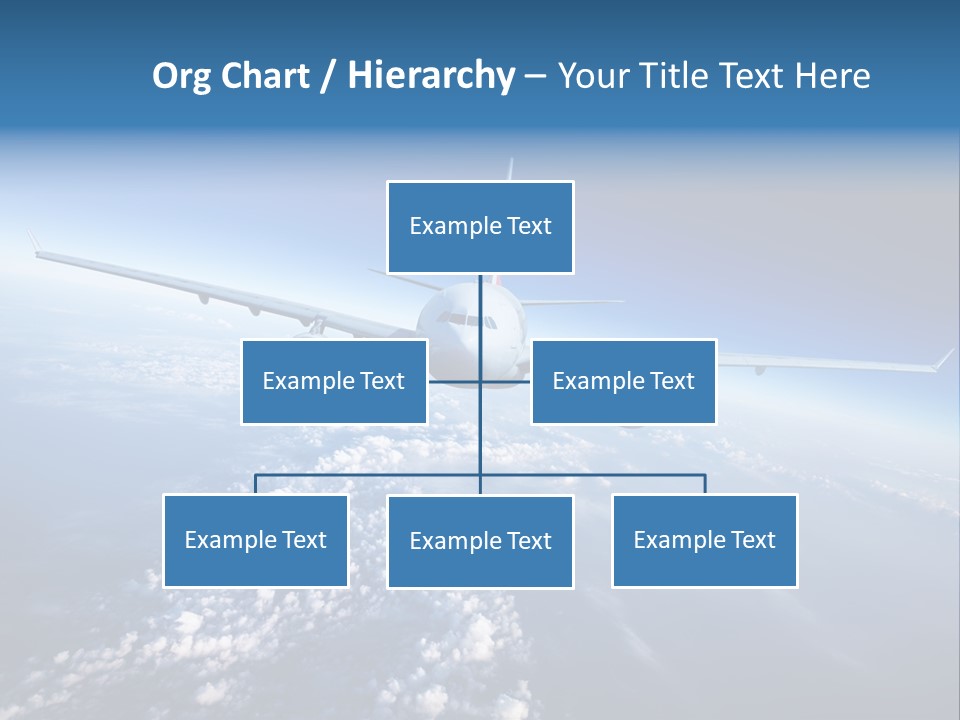 An Airplane Flying Over The Clouds In The Sky PowerPoint Template