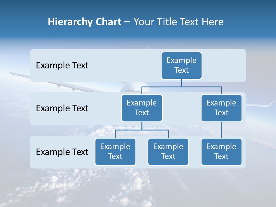 An Airplane Flying Over The Clouds In The Sky PowerPoint Template