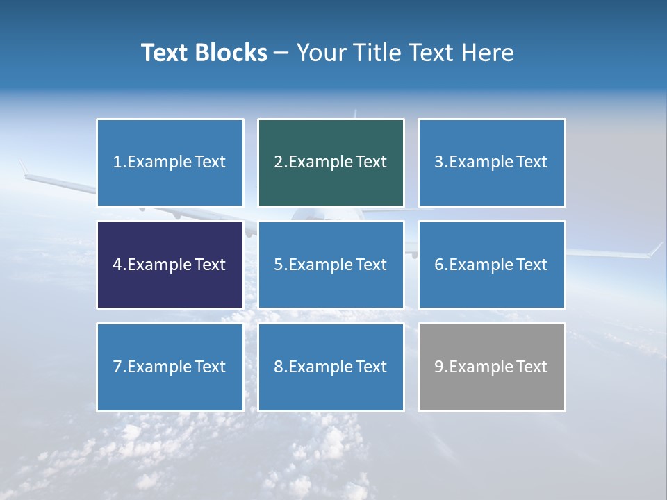 An Airplane Flying Over The Clouds In The Sky PowerPoint Template