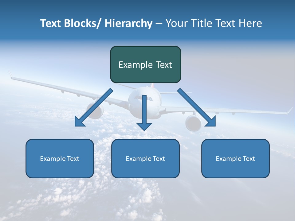 An Airplane Flying Over The Clouds In The Sky PowerPoint Template