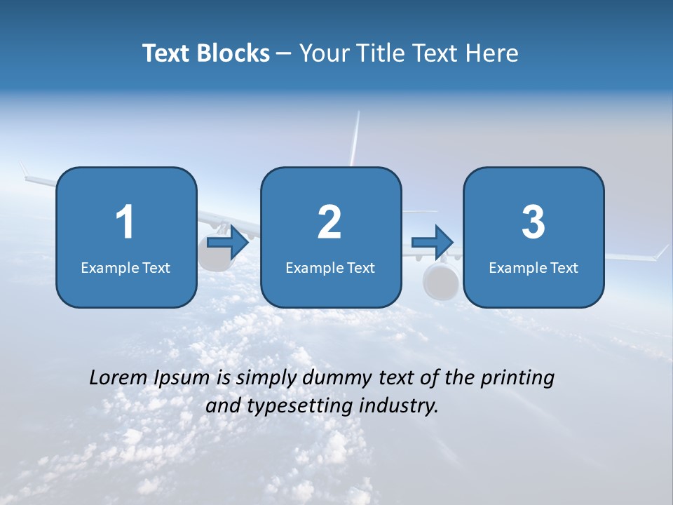 An Airplane Flying Over The Clouds In The Sky PowerPoint Template
