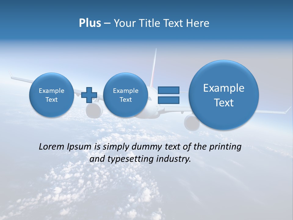 An Airplane Flying Over The Clouds In The Sky PowerPoint Template