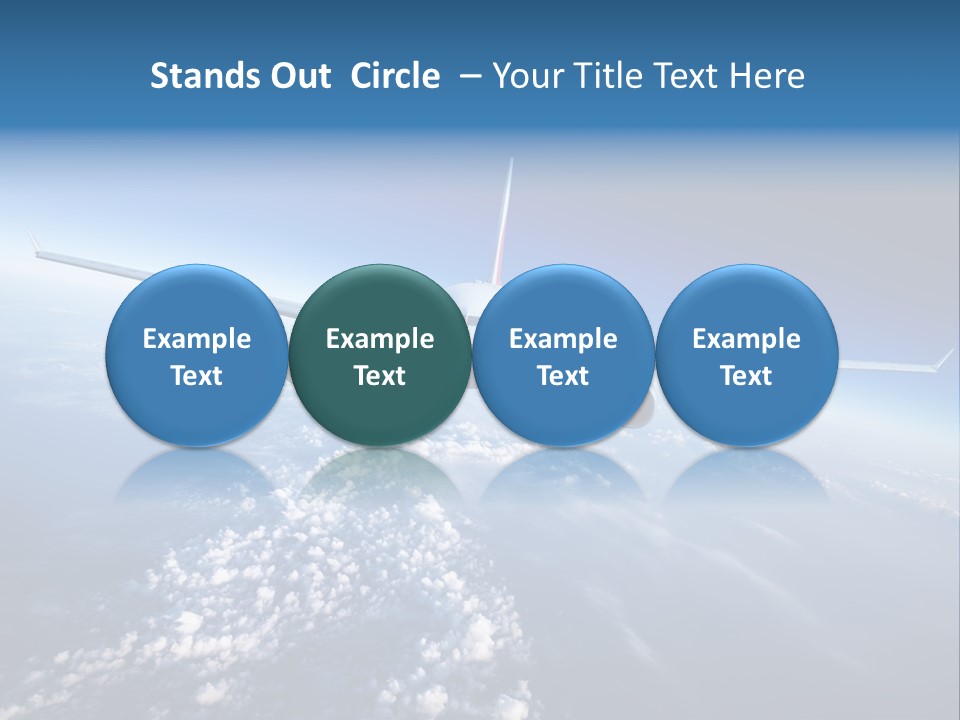 An Airplane Flying Over The Clouds In The Sky PowerPoint Template