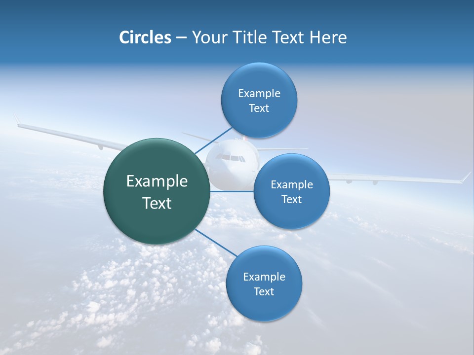 An Airplane Flying Over The Clouds In The Sky PowerPoint Template