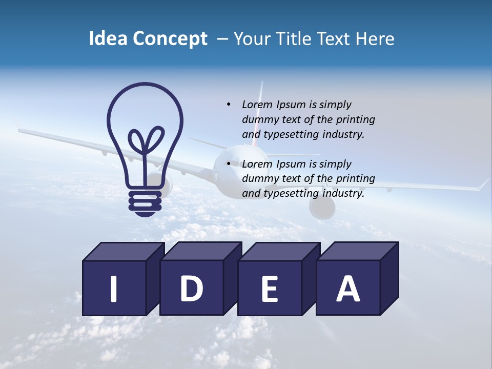 An Airplane Flying Over The Clouds In The Sky PowerPoint Template