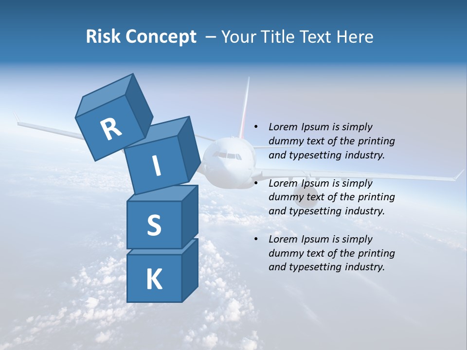 An Airplane Flying Over The Clouds In The Sky PowerPoint Template