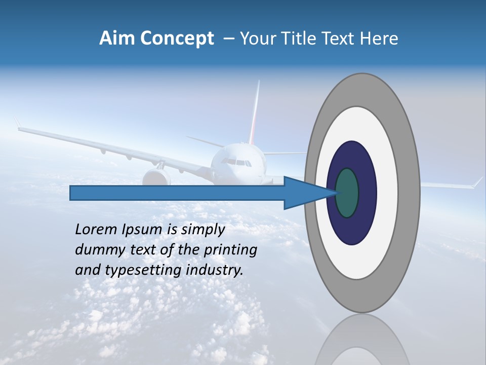 An Airplane Flying Over The Clouds In The Sky PowerPoint Template
