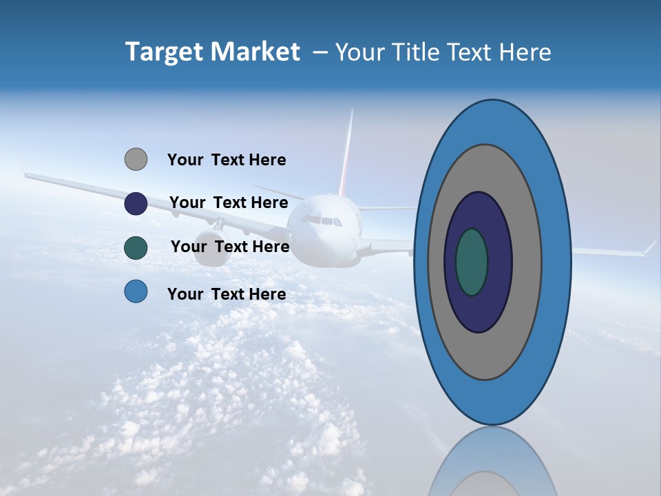 An Airplane Flying Over The Clouds In The Sky PowerPoint Template