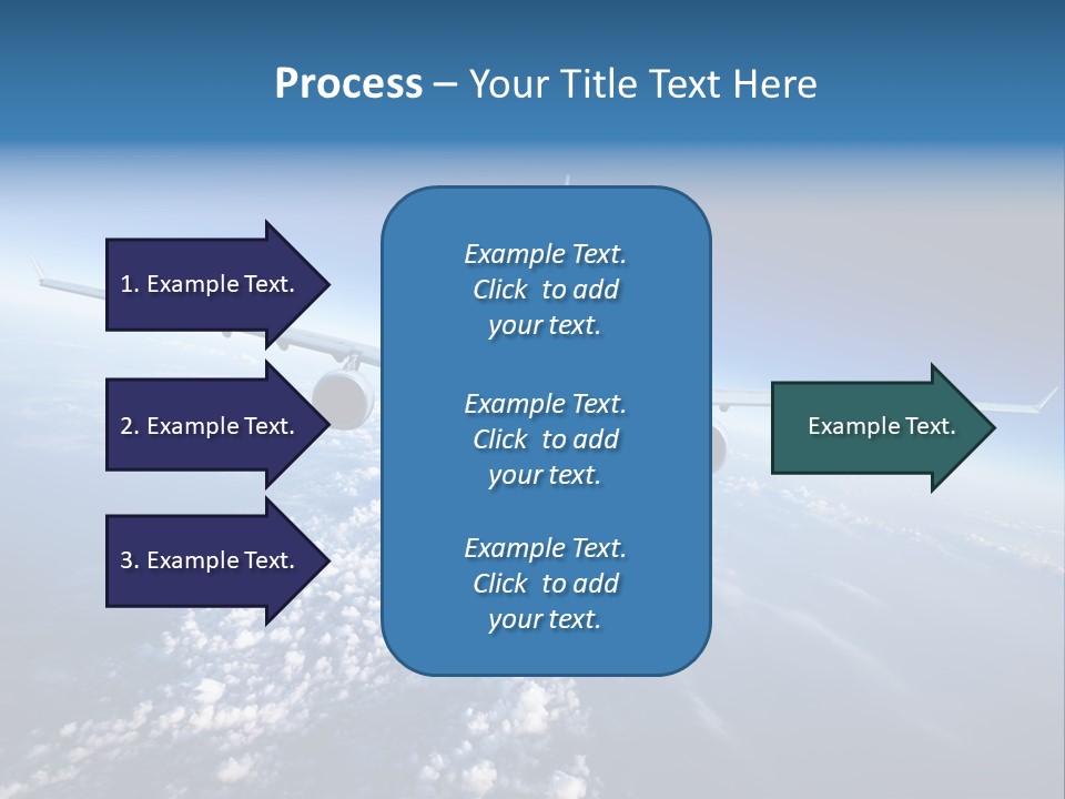 An Airplane Flying Over The Clouds In The Sky PowerPoint Template