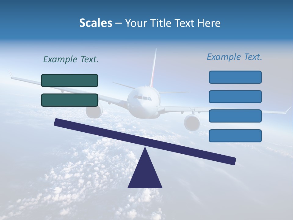 An Airplane Flying Over The Clouds In The Sky PowerPoint Template