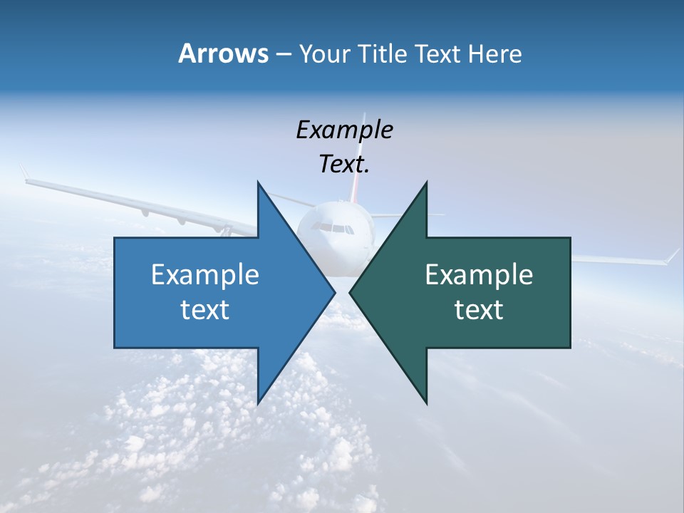 An Airplane Flying Over The Clouds In The Sky PowerPoint Template