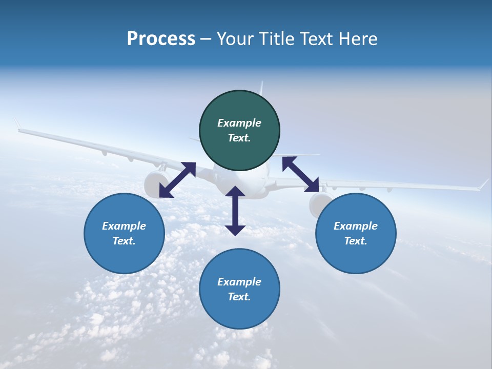 An Airplane Flying Over The Clouds In The Sky PowerPoint Template