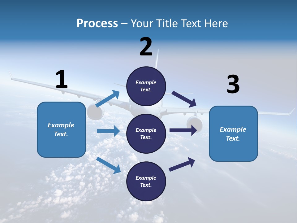 An Airplane Flying Over The Clouds In The Sky PowerPoint Template
