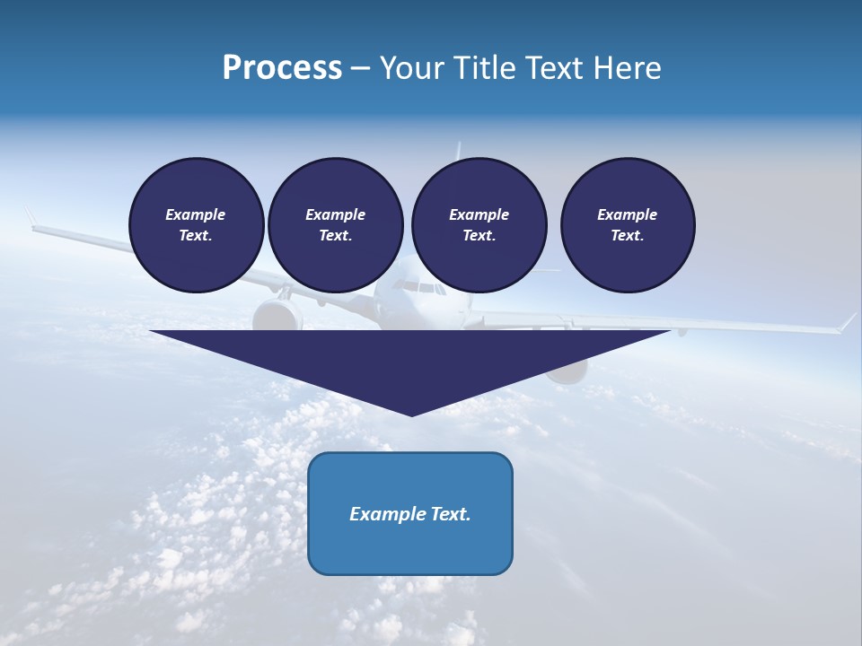 An Airplane Flying Over The Clouds In The Sky PowerPoint Template