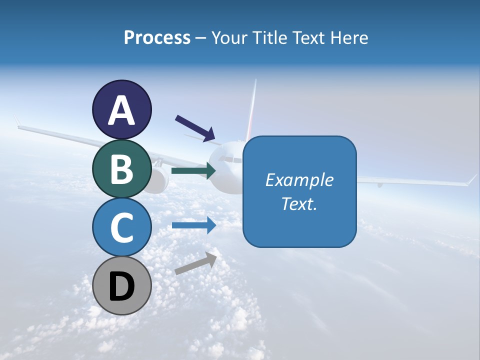 An Airplane Flying Over The Clouds In The Sky PowerPoint Template