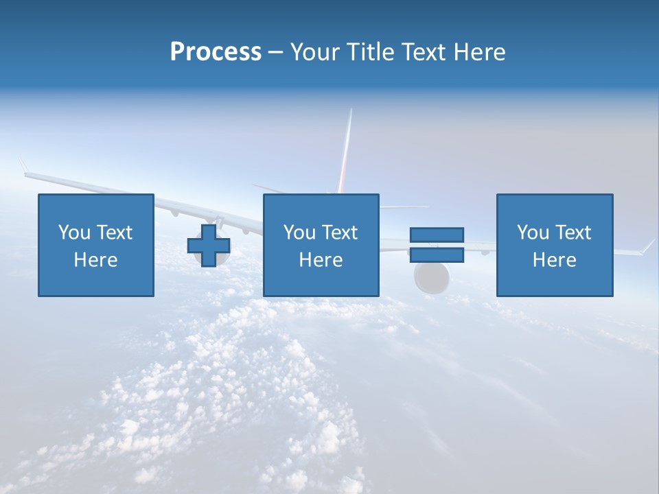 An Airplane Flying Over The Clouds In The Sky PowerPoint Template