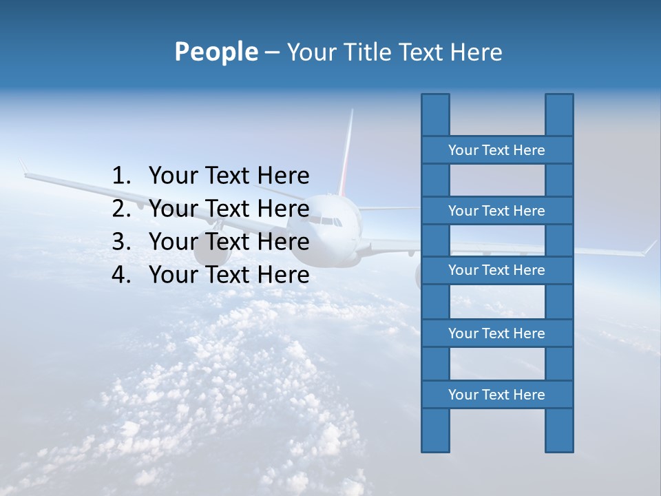 An Airplane Flying Over The Clouds In The Sky PowerPoint Template