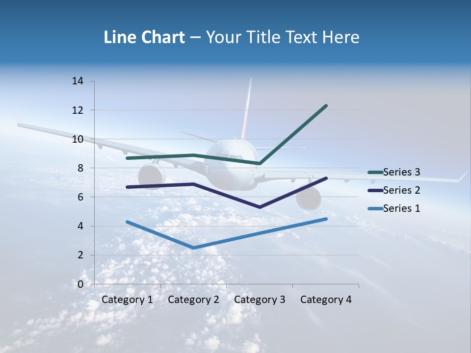 An Airplane Flying Over The Clouds In The Sky PowerPoint Template