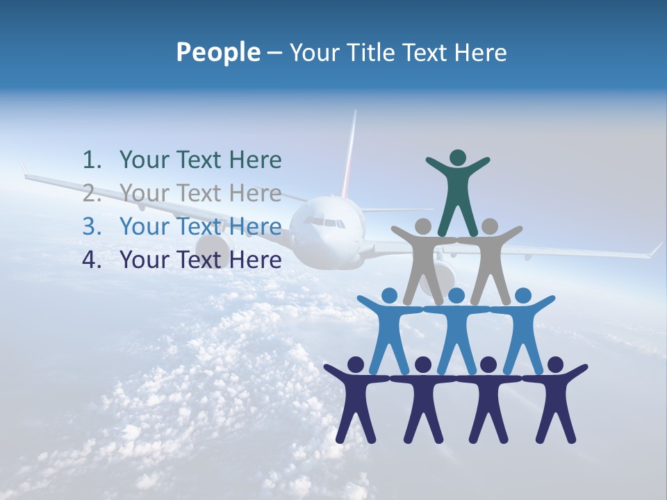 An Airplane Flying Over The Clouds In The Sky PowerPoint Template