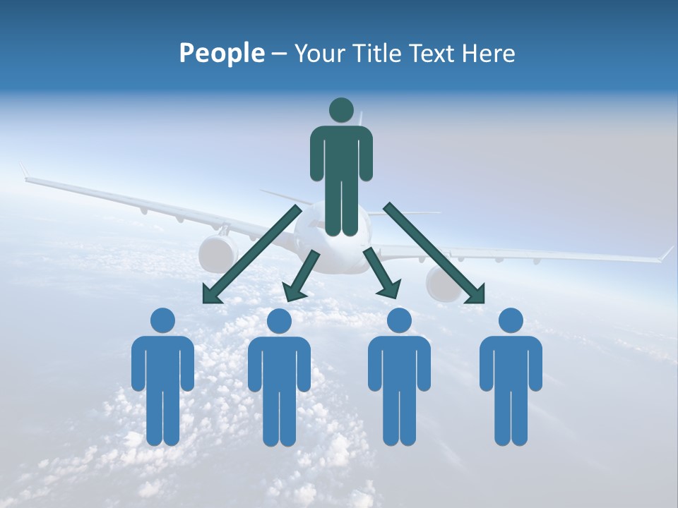 An Airplane Flying Over The Clouds In The Sky PowerPoint Template