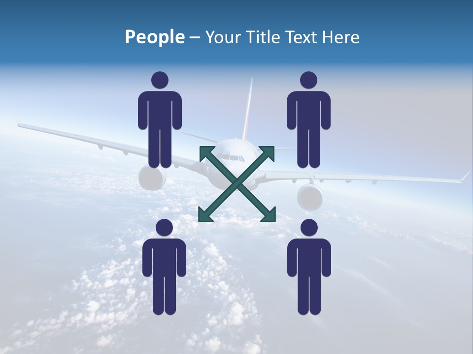An Airplane Flying Over The Clouds In The Sky PowerPoint Template