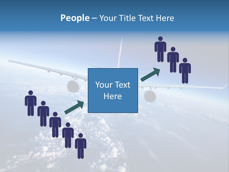 An Airplane Flying Over The Clouds In The Sky PowerPoint Template