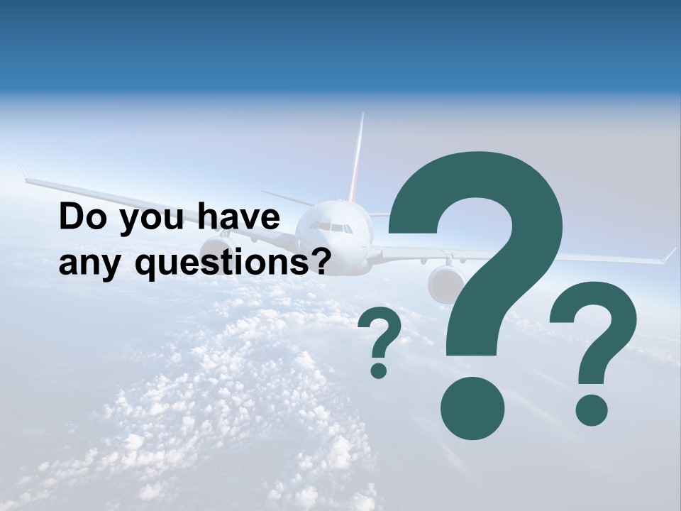 An Airplane Flying Over The Clouds In The Sky PowerPoint Template