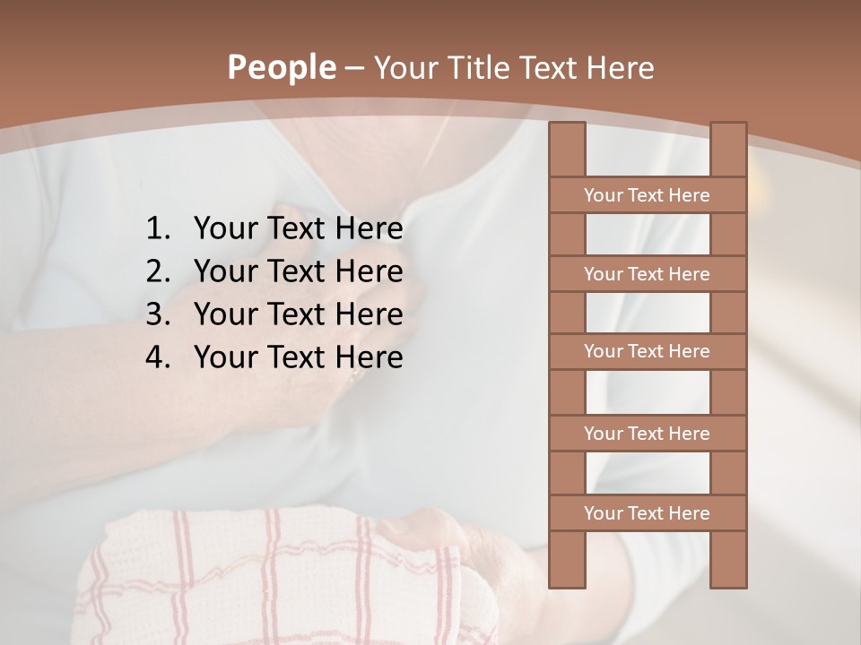 An Elderly Woman Holding A Piece Of Paper In Her Hand PowerPoint Template