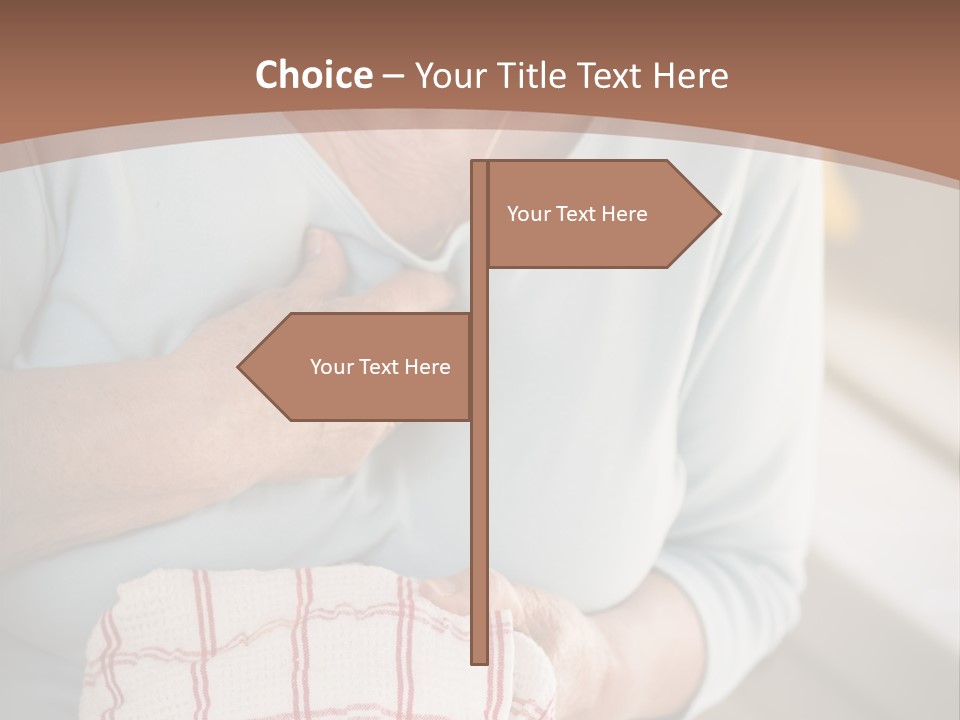 An Elderly Woman Holding A Piece Of Paper In Her Hand PowerPoint Template