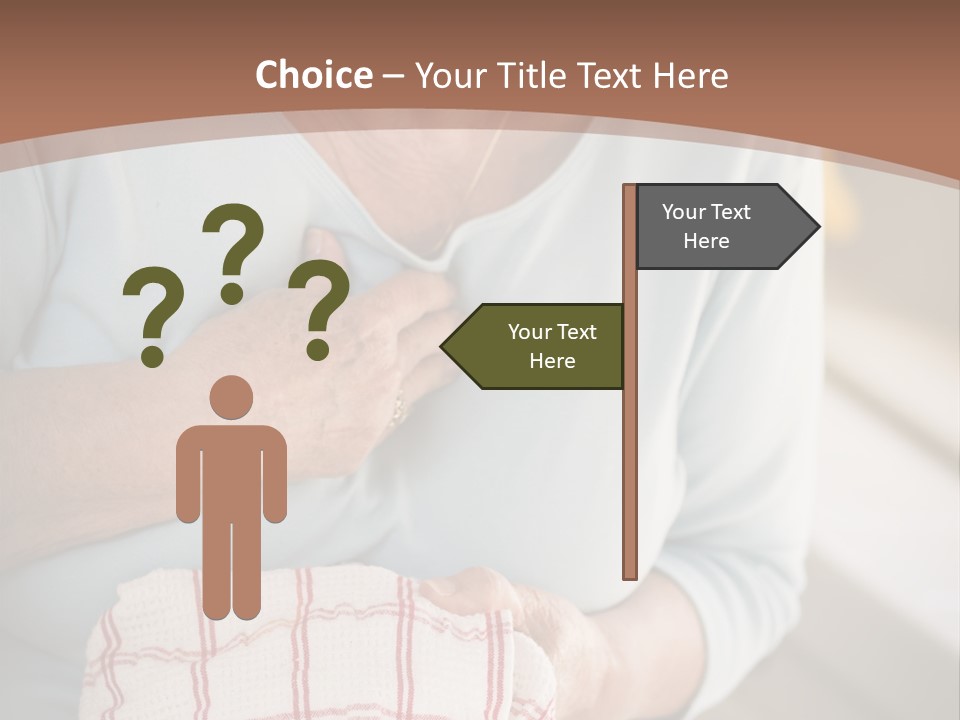 An Elderly Woman Holding A Piece Of Paper In Her Hand PowerPoint Template