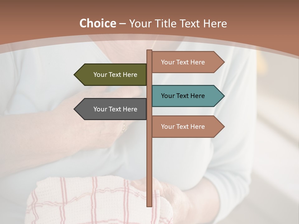 An Elderly Woman Holding A Piece Of Paper In Her Hand PowerPoint Template