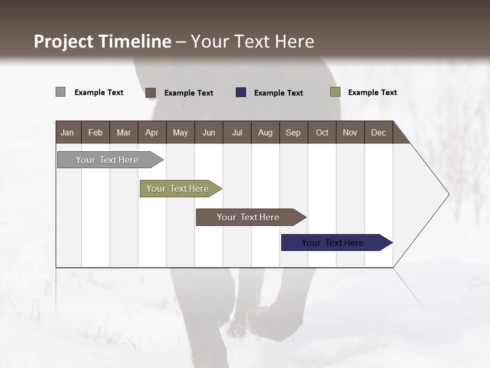 Chocolate Labrador Retriever Snow Background Playing Dog PowerPoint Template